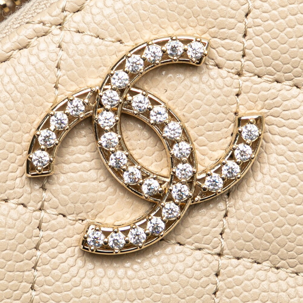 CHANEL Cream Caviar Leather Logo Wallet - Picture 7 of 10